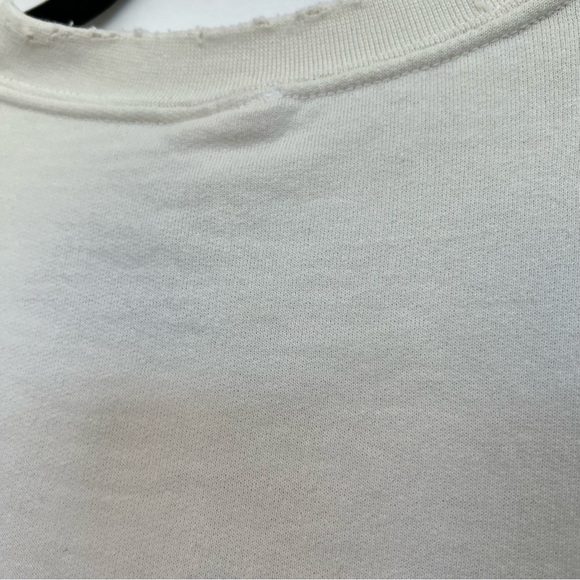 ❤️NWT intermix madeworn cropped rolling stones graphic sweatshirt in ivory - Picture 12 of 12